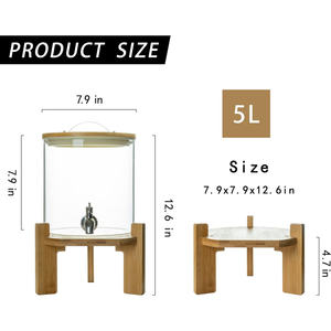 ตู้กดเครื่องดื่มแก้วบอโรซิลิเกตคุณภาพสูงสำหรับอาหาร 100% พร้อมก๊อกน้ำ - Product Image 4