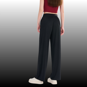 Pantaloni Sportivi Casual <span class=keywords><strong>da</strong></span> <span class=keywords><strong>Donna</strong></span> a Vita Media, Traspiranti, Gamba Larga, Effetto Lavato, con Chiusura a Coulisse, Pronti per l'Uso Quotidiano - Product Image 3