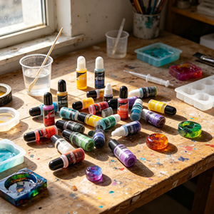 LEQU Happy And Fun Bulk 16 Couleurs de Teintures Liquides pour Résine Époxy, Très Concentrées, pour Fournitures d'Artisanat en Gros - Product Image 1