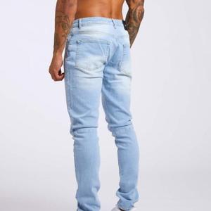 Classic Men's Spring and Autumn Jeans Business Casual Stretch Slim Denim <strong>Trousers</strong> <strong>Light</strong> Blue Black <strong>Trousers</strong> - Product Image 5