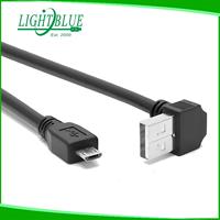 Câble Micro USB à Angle ascendant de 90 degrés, charge rapide, synchronisation de données USB 2.0 compatible avec Samsung Galaxy S7 Edge S6 S5, Moto E6 5 4, LG