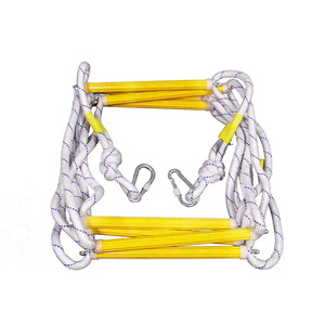 Escalera de cuerda de rescate de aleación de aluminio de 10 pies, portátil, con bloqueo manual, para escape de emergencia y entrenamiento. - Product Image 5