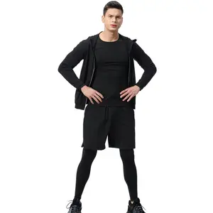 Custom logo Strength Training Active wear Breathable 5 Pieces Outdoor GYM Compression Sportswear Mens Training Fitness Quick Dry
