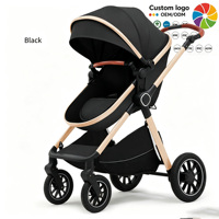 Poussette Bébé Haut de Gamme Personnalisée en Usine, Poignée Réversible, Pliable, Inclinable, Absorption des Chocs, Poussette de Voyage Assise-Allongée