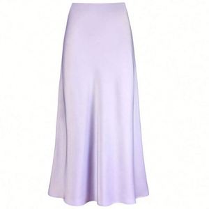 Falda de punto satinado transpirable de ácido acético K2113, diseño casual de cintura alta, efecto adelgazante, corte en A, cola de pez, ajuste en la cadera, largo hasta el suelo - Product Image 2