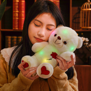 Songshan jouets peluches jouets en peluche lumineux enfants valentine cadeau peluche poupée éclairer LED coloré brillant ours en peluche jouets - Product Image 3