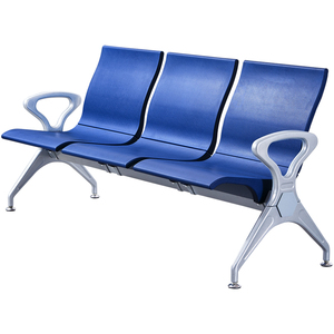 เก้าอี้รอ3คนทำจากสแตนเลสใช้ในสนามบินเก้าอี้รอมีที่เชื่อมต่อกันทำจาก PU เก้าอี้รอนิทโลหะทำจากโพลียูรีเทน - Product Image 1