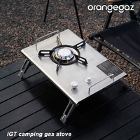 Barbecue multifonctionnel Orangegaz pour l'extérieur, réchaud à gaz portable 2-en-1 IGT pour le camping, réchaud de camping IGT avec table
