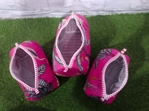 Trousse de Maquillage Matelassée en Coton Floral Écologique, Pliable et Portable, avec Doublure en Maille, 10 Pouces, Fermeture Éclair, Style Bohème - Product Image 4