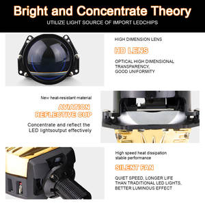 Faros Delanteros de Proyector Bi-LED E8 de 3 Pulgadas de Alta Potencia, Súper Brillantes, 7000lm, Luz de Niebla con Haz Concentrado, 6000k Blanco, 12V, Ajuste Universal - Product Image 5