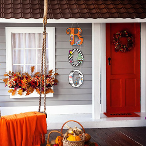 Decoración Espeluznante para Halloween: Sombrero de Bruja con Ojos y Letras BOO, Cortina para Puerta Exterior, Decoración para Jardín y Porche, Cubierta Colgante para Puerta - Product Image 4