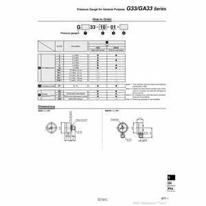 เครื่องวัดความดัน G33-2-01ด้วยตนเองแบบแมนนวลบริการเติมเต็มตัวแปร - Product Image 1