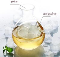 Carafe à glace, carafe réfrigérante à double paroi, distributeur de saké en verre rouge, serveur de whisky et de vin réfrigérant, carafe en verre pour bar et fêtes