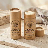 Tube en papier kraft sur mesure pour bâtonnets de déodorant naturel et sticks corporels avec fond à poussoir et couche anti-fuite