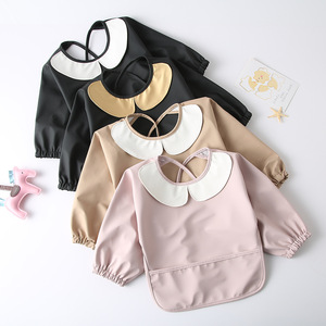 BSCI Custom Logo Tag a maniche lunghe Smock abbigliamento bambino alimentazione <span class=keywords><strong>grembiule</strong></span> bavaglino impermeabile <span class=keywords><strong>grembiule</strong></span> bambino - Product Image 4
