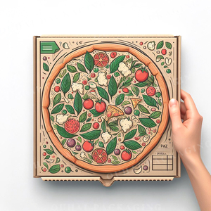 Embalaje <span class=keywords><strong>de</strong></span> papel <span class=keywords><strong>de</strong></span> comida personalizado logotipo <span class=keywords><strong>de</strong></span> impresión 16 pulgadas al por mayor caja <span class=keywords><strong>de</strong></span> <span class=keywords><strong>pizza</strong></span> ecológica para alimentos - Product Image 4
