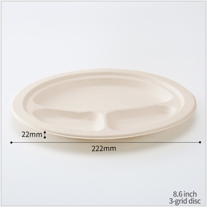 <span class=keywords><strong>Vaisselle</strong></span> jetable 100% biodégradables et écologiques, assiettes à usage unique en Fiber de sucre, 2/ 3 compartiments - Product Image 5