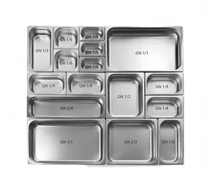 Customizable Kitchen Restaurant Fast Food Dishes Stainless Steel Large Capacity Serving POTS Gn Pans Stainless Steel