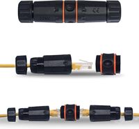 Connecteur RJ45 8P8C étanche IP68 PA66 Cat 6A avec coupleur en ligne