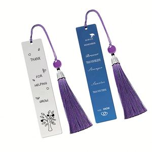 Marcapáginas de Metal Personalizados con Grabado Simple y Cadena, Marcapáginas de Metal con Logotipo Personalizado - Product Image 3