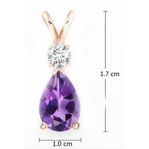 Pendentif de luxe Tanya Gems en argent 925 avec améthyste naturelle et moissanite, serti clos, fermoir boucle, unisexe, pour usage quotidien, 4g, rose - Product Image 3