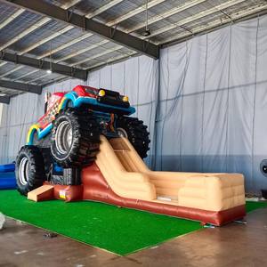 Combo gonflable à thème Monster Truck avec toboggan <span class=keywords><strong>et</strong></span> trampoline, qualité professionnelle pour la location - Product Image 1