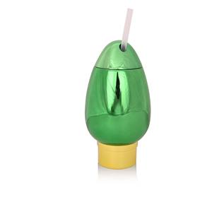 Bouteille créative jetable en plastique transparent de 20 oz en forme d'ampoule, design électroplaqué original pour la décoration de fête, pour servir du lait ou des boissons - Product Image 5