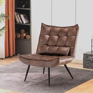 Chaise longue de lecture moderne rétro vintage chaise rembourrée coussin de taille chaise <span class=keywords><strong>inclinable</strong></span> pour le salon - Product Image 5
