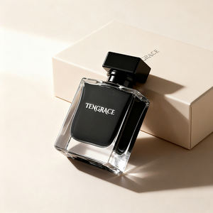 Envase de Perfume Reciclable de <span class=keywords><strong>30ml</strong></span> 50ml 100ml, Botella de Perfume Rectangular Transparente Vacía, Botella de Perfume de Vidrio Negro con Caja - Product Image 1