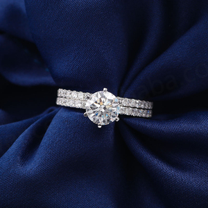 แหวนหมั้นเพชรทองคำขาว 14k ประดับเพชร 1 กะรัต แหวนหมั้นเพชร แหวนหมั้นเพชรเพาะเลี้ยง - Product Image 5