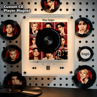 Aimant de réfrigérateur personnalisé avec lecteur CD Bluetooth NFC, 9 disques vinyles DIY, décoration Coachella, veilleuse rotative