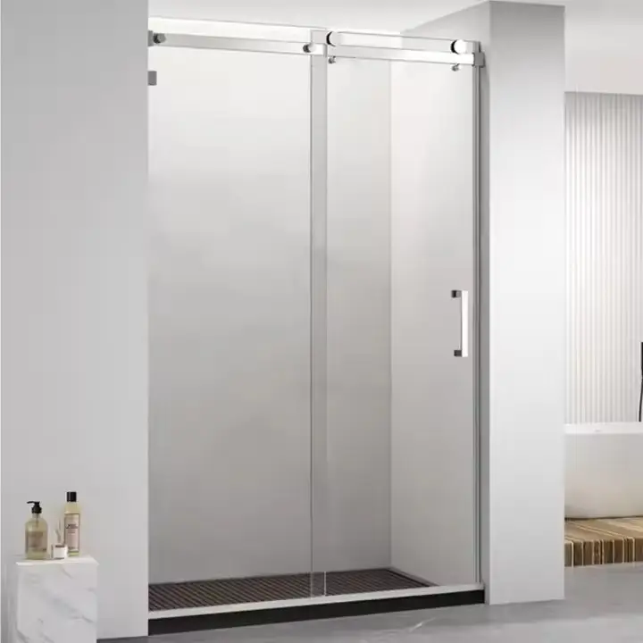 Glass Bathroom Sliding Frameless Shower Door Hotel Luxury China Windoors Shower Door 10mm 2 Glass To Glass Shower Door