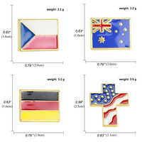 Broche drapeau National inspiré pour les états-unis russie Canada émail métal épinglettes personnalisé plaqué or alliage de fer pour la publicité