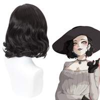 Vente en gros New Resident Evil Anime Perruque 35cm Court Bouclés Alcina Dimitrescu Peluca Synthétique Résistant À La Chaleur Cheveux Cosplay Perruques