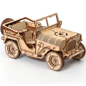 עץ מלאכות DIY עצרת ערכת סט רכב דגם מכאני 3D רכב צעצועי עץ 3D פאזל Jeep