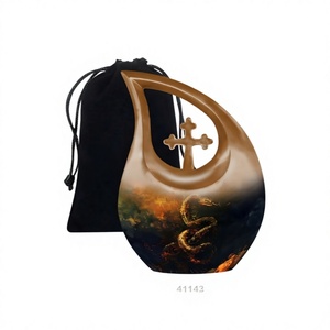 Hot Selling <b>Snake</b> Tear Drop Cremation Urn for Adult Human Ashes Decorative Large Cross Funeral Urn With Free Velvet <b>Bag</b> - Product Image 1