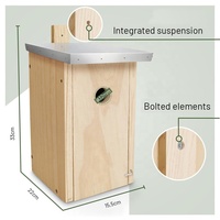 Boîte gigogne Mésanges avec toit en métal pour mésanges naturholz nistkasten