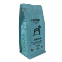 Sacs d'emballage personnalisés en plastique pour poudre protéinée, avec logo, fond plat, pour grains de café, avec valve et fermeture éclair
