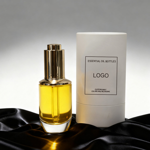 Pot compte-gouttes en verre rond en forme de triangle de couleur personnalisée 1 floz 1.7 floz emballage de pipette de luxe pour huile de visage sérum - Product Image 3