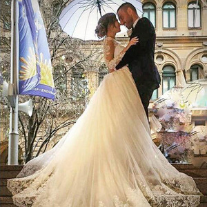 Abito da sposa da donna nuovo stile 2026, senza schienale, a maniche lunghe, con strascico, <span class=keywords><strong>taglie</strong></span> <span class=keywords><strong>forti</strong></span>, personalizzabile dal produttore - Product Image 6