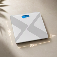 Báscula Digital Inteligente para Baño, 180 kg, Vidrio Templado Blanco, Alta Precisión de 50 g, Báscula Electrónica para el Control de Salud Diario