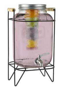 Le MEILLEUR grand pot en verre de 2 gallons avec robinet + cadre pour les fêtes, les banquets : parfait pour les rassemblements d'automne, le cidre, la <span class=keywords><strong>sangria</strong></span> - Product Image 5