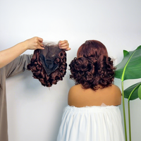 Perruque Lace Frontale 5x5 en Cheveux Brésiliens Vierge 100% Humains, Ondulation Profonde Souple et Volumineuse, Brun Naturel, 12 Pouces