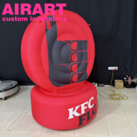 Panneau publicitaire gonflable pour la promotion KFC, panneau gonflable personnalisé pour la promotion extérieure des restaurants de restauration rapide, utilisation de logo gonflable