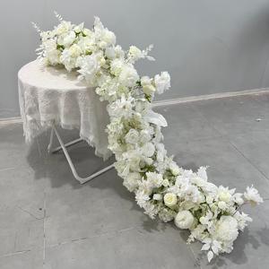 D-FR170 Chemin de table floral rose pour mariage, décoration florale artificielle en soie pour allée de mariage, vente chaude - Product Image 3