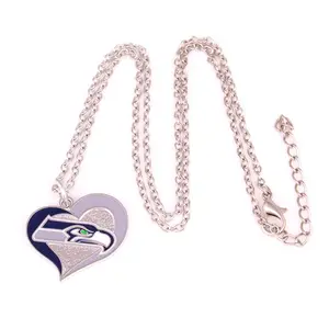 New Arrival Seattle Seahawks heart shaped necklace custom 32 Team logo Oil Drop Necklace In stock