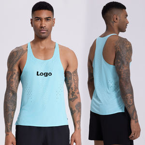 First Class Quality High Elasticity Sports <b>Vest</b> Crew Neck Loose Hem Sleeveless Training - Product Image 2