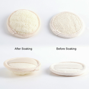 Éponge ovale naturelle et écologique OEM en luffa pour le visage – Usage domestique, exfoliante, portable, pour le corps et le démaquillage - Product Image 5