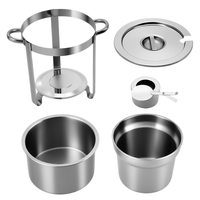 Réchaud à soupe commercial isolé rond en acier inoxydable de qualité alimentaire pour buffet, restauration et hôtels
