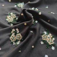 Tissu en Soie de Qualité Supérieure, Biologique et Écologique, 100% Soie, Coton et Lin, Broderie aux Motifs Magnifiques, pour Pantalons, Kimonos, Costumes et Robes